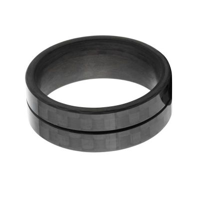 Carbon Fiber Custom Ring with Comfort Fit,USA made, 8mm width:8F1CG-ACF