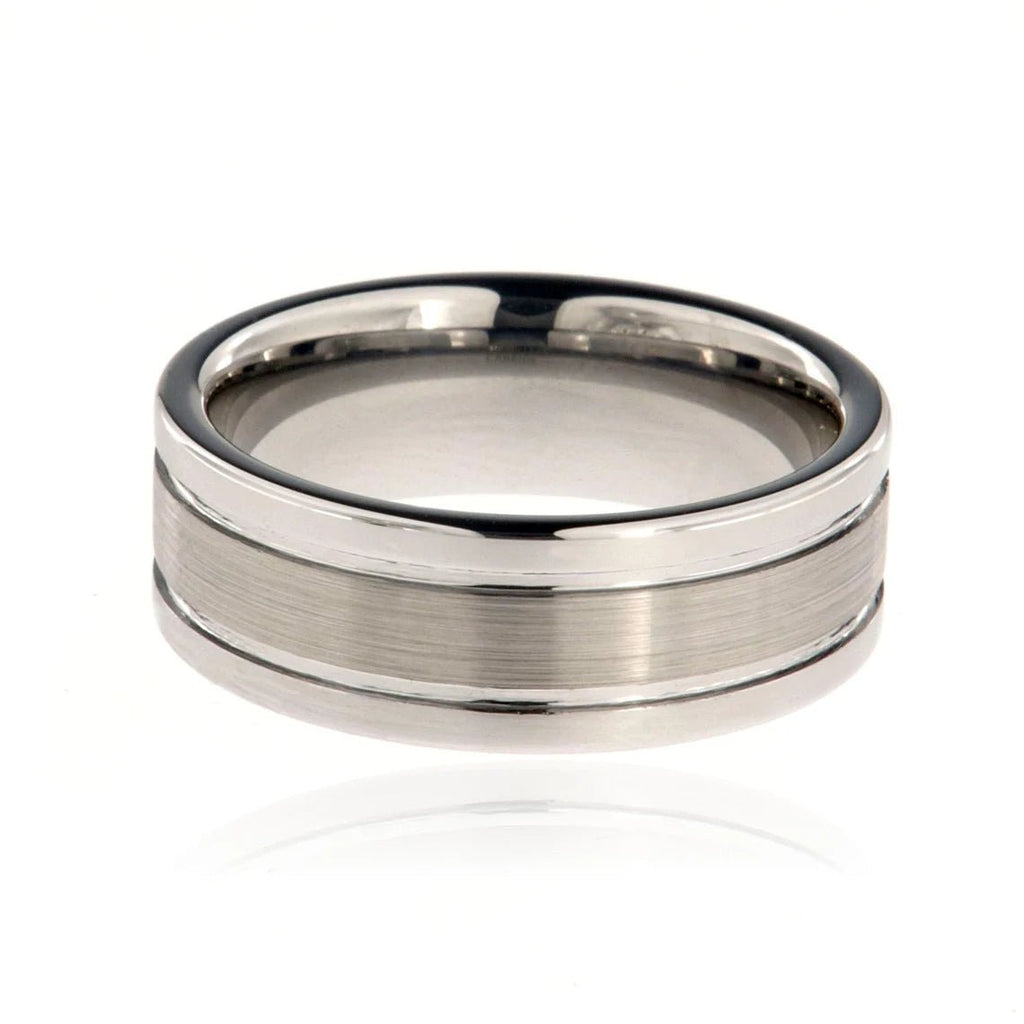 8mm Heavy Tungsten Carbide Ring With Premium Two Tone Finish Free Personalization