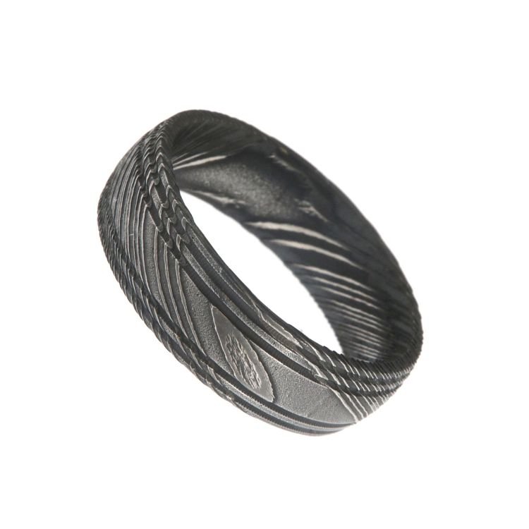 Damascus Steel Ring, USA Made Damascus Steel Wedding Bands For Men