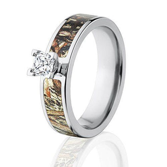 Mossy Oak Duck Blind Camo Ring w/ 1/2 CTW 14k Prong Setting