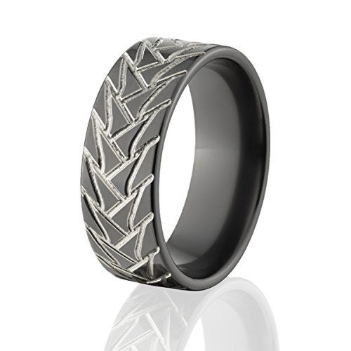 Black Zirconium Tire Band - Men's Rings