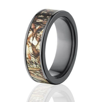 Duck Blind Wedding Band, Men's Camo Wedding Rings