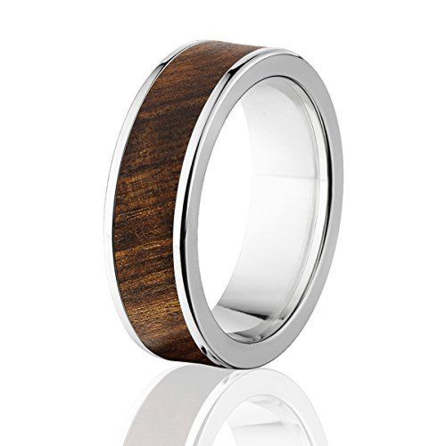 Tamboti Wood Wedding Ring, HardWood Titanium Bands