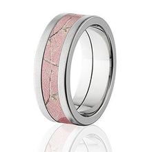 RealTree Pink Camouflage Crossbrush Finish Titanium Camo Rings