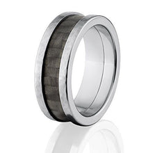 8mm Carbon Fiber Ring w/ Premium Hammered Finish