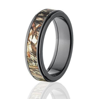 Mossy Oak Rings, Camo Wedding RIngs, Duck Blind Camo Bands