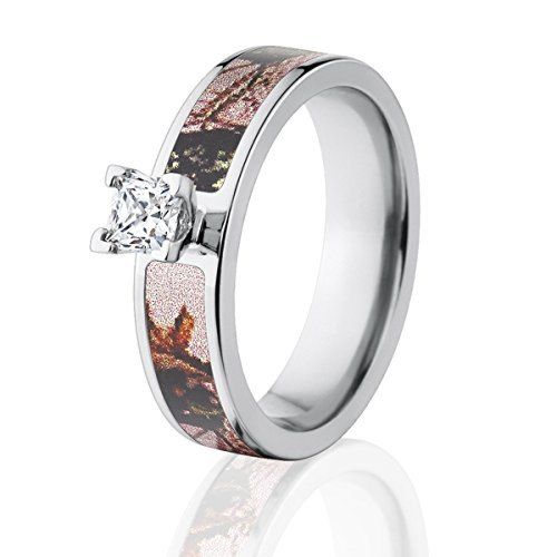 Mossy Oak Pink Break Up Camo Rings w/ 1/2 CTW 14k Prong Setting