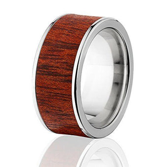 Titanium Blood Wood Band,  Men's Wood Wedding Rings