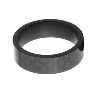 7mm wide Carbon Fiber Custom Ring with Comfort Fit design:7F-ACF