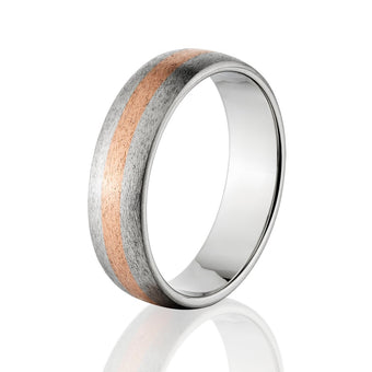 Men's Titanium Wedding Band with Copper - Men's Rings