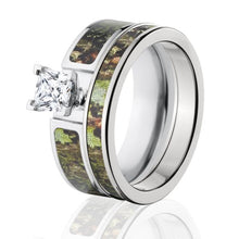 Licensed Obsession Camo Bridal Set with CZ, Womens Camo Rings