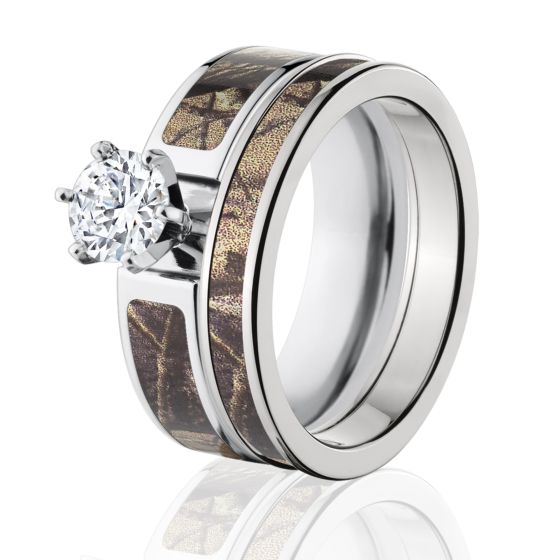 RealTree AP Camo Bridal Set, Ladies Camo Wedding Rings