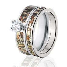 Duck Blind Camo Bridal Set, Womens Camo Ring Set CZ