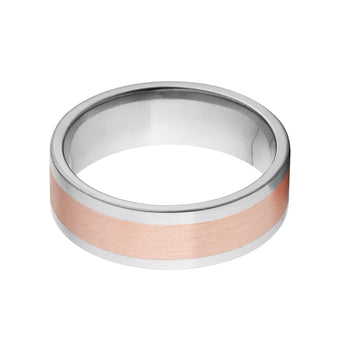 7mm Titanium Ring with Copper Inlay - Men's Wedding Bands