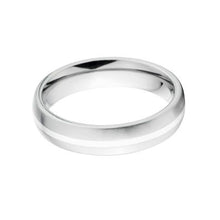 5mm Half Round Cobalt Ring with Silver Inlay, USA made Cobalt Rings