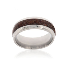 Dinosaur Bone Ring 8mm Wide Titanium Band USA Made Custom Wedding Ring