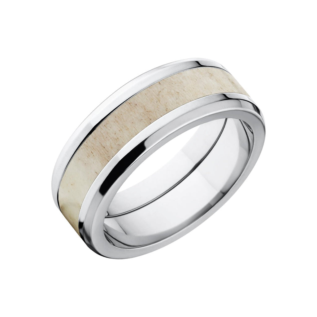 8mm Antler Ring - Men's Titanium Wedding Bands