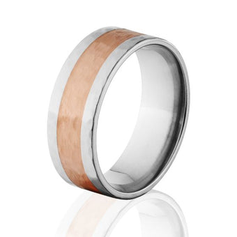 8mm Men's Titanium Wedding Bands - Copper Rings