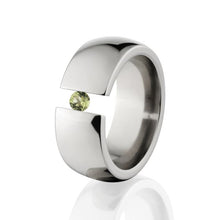 8mm Ring, Tension Set Alexandrite Ring, Titanium Ring