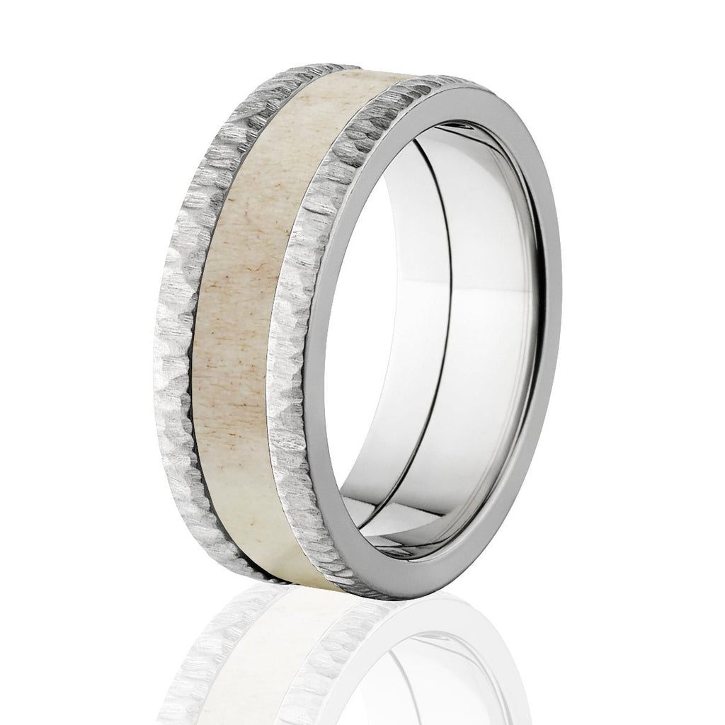 8mm Antler Titanium Wedding Band - Men's Rings