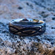 8mm Damascus Steel Mens Ring with Infinity Design- Men's Wedding Bands - Custom Made Mens Wedding Rings