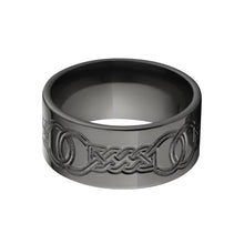 Men's Milled Celtic Rings: Black Zirconium Wedding Ring
