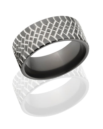 Two-Tone Tire Tread Ring - Men's Rings