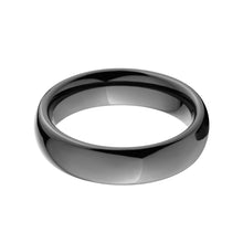 6mm Half-Round Ceramic Wedding Band - Black Ceramic Rings