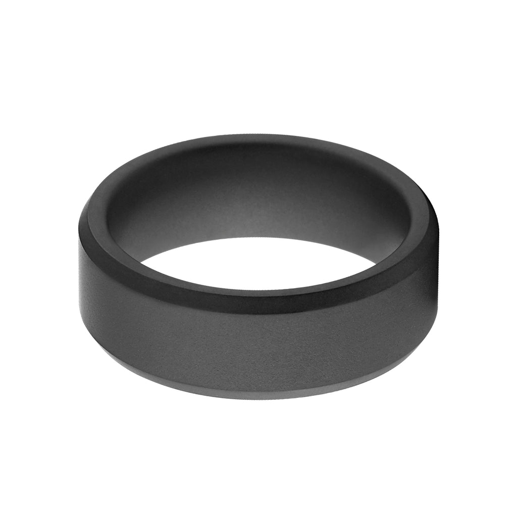 8mm Matte Black Ceramic Band - Men's Wedding Rings