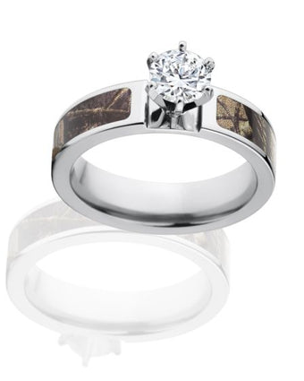 Camo Rings, Realtree AP Engagement Camo Bands w/ 1 CTW 14k Setting