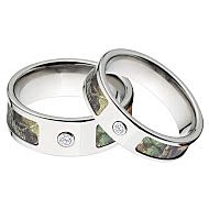 Mossy Oak New Break Up Camo Rings, Camouflage Wedding Ring Set, New Break Up Titanium Camo rings w/