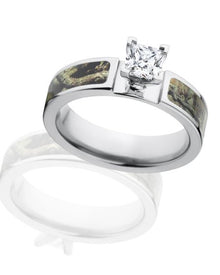 Mossy Oak Break Up Infinity Camo Ring w/ 1 CTW 14k Prong Setting