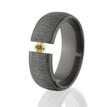 Tree Bark, Black Zirconium, 8mm Ring