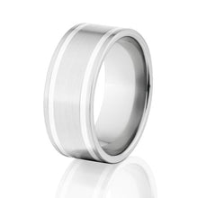 9mm Two-Tone Men's Wedding Bands: Silver & Cobalt Ring