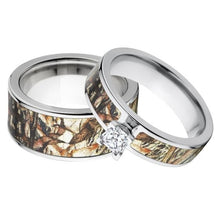 Outdoor Matching Mossy Oak Duck Blind Camo Wedding Rings