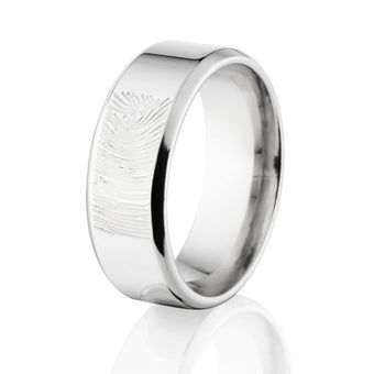 Custom Finger Print Rings, Fingerprint Wedding Bands