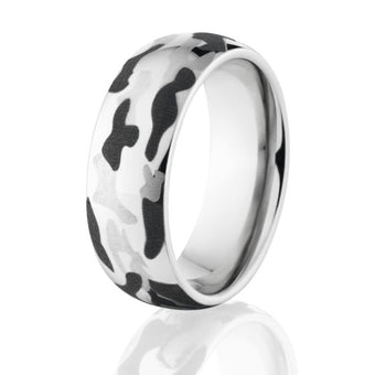 Camo Rings, Laser Camo Wedding Ring, Unisex Camo Bands