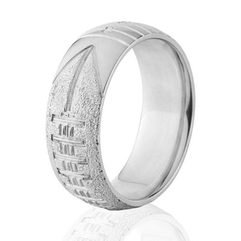 Silver Football Ring - Men's Wedding Bands