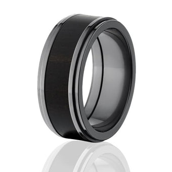 Wide Wood Rings, Black Wedding Bands, African BlackWood Ring