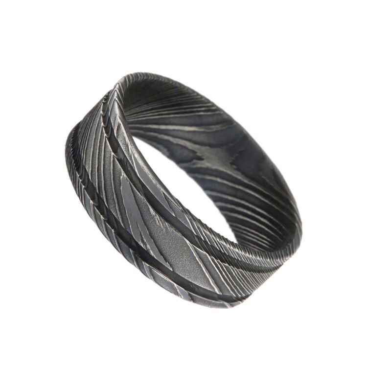 American Made Damascus Steel Wedding Bands Hand Shaped Quality Bands