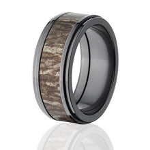 Bottomland Licensed Rings, Black Zirconium Camo Wedding Ring