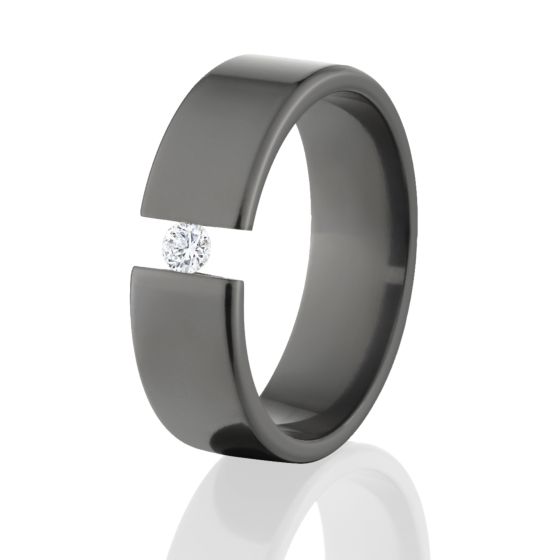 Black Tension Rings: 7mm Black Zirconium for Women